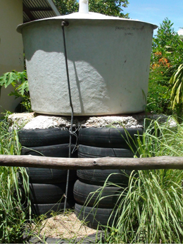 Water cisterns installed in local villages and schools.: Photograph courtesy of UNEP from the Report.